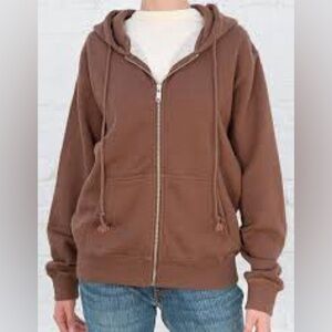 Brandy melville brown zip up hoodie
